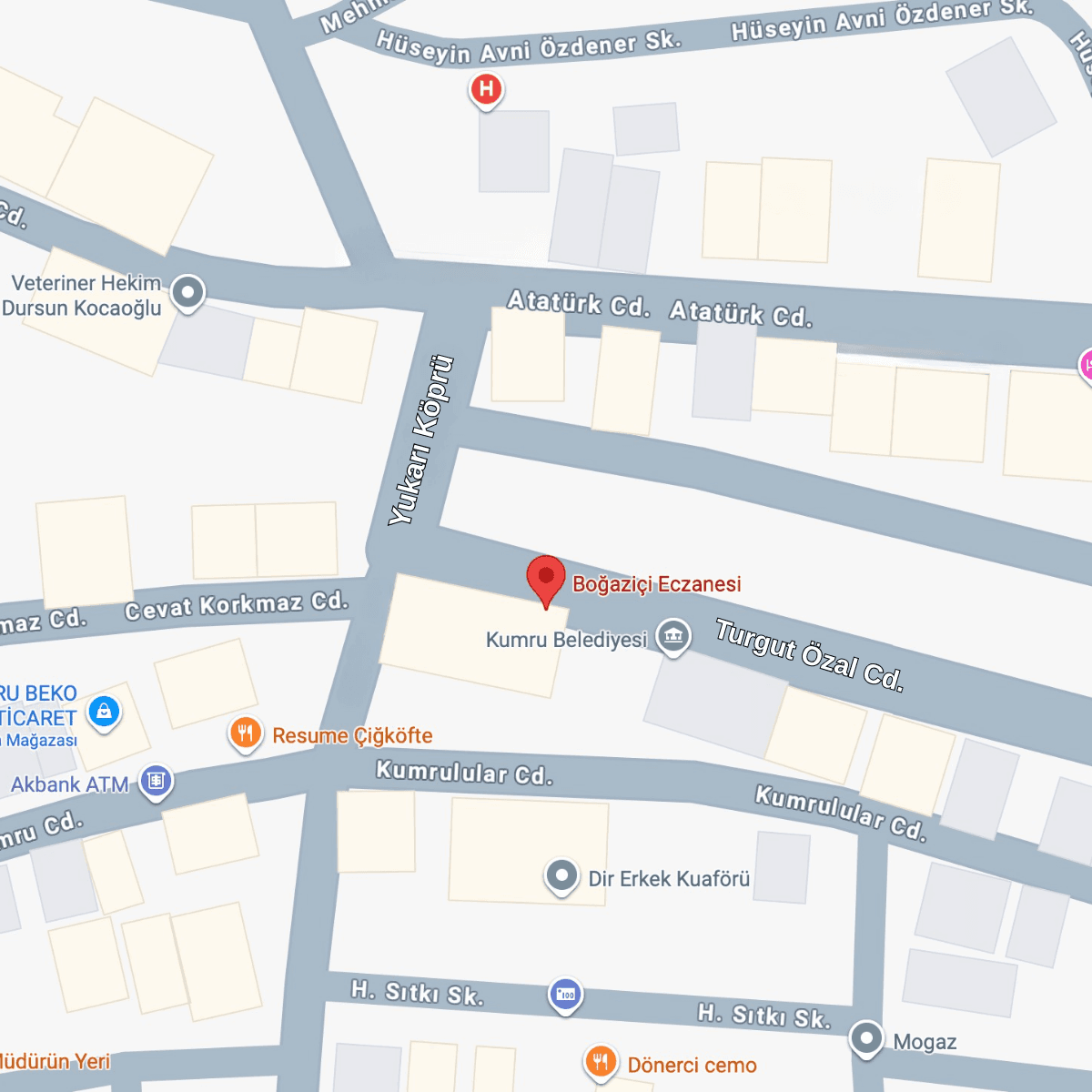 Boğaziçi Eczanesi konumu — Turgut Özal Caddesi, Kumru / Ordu