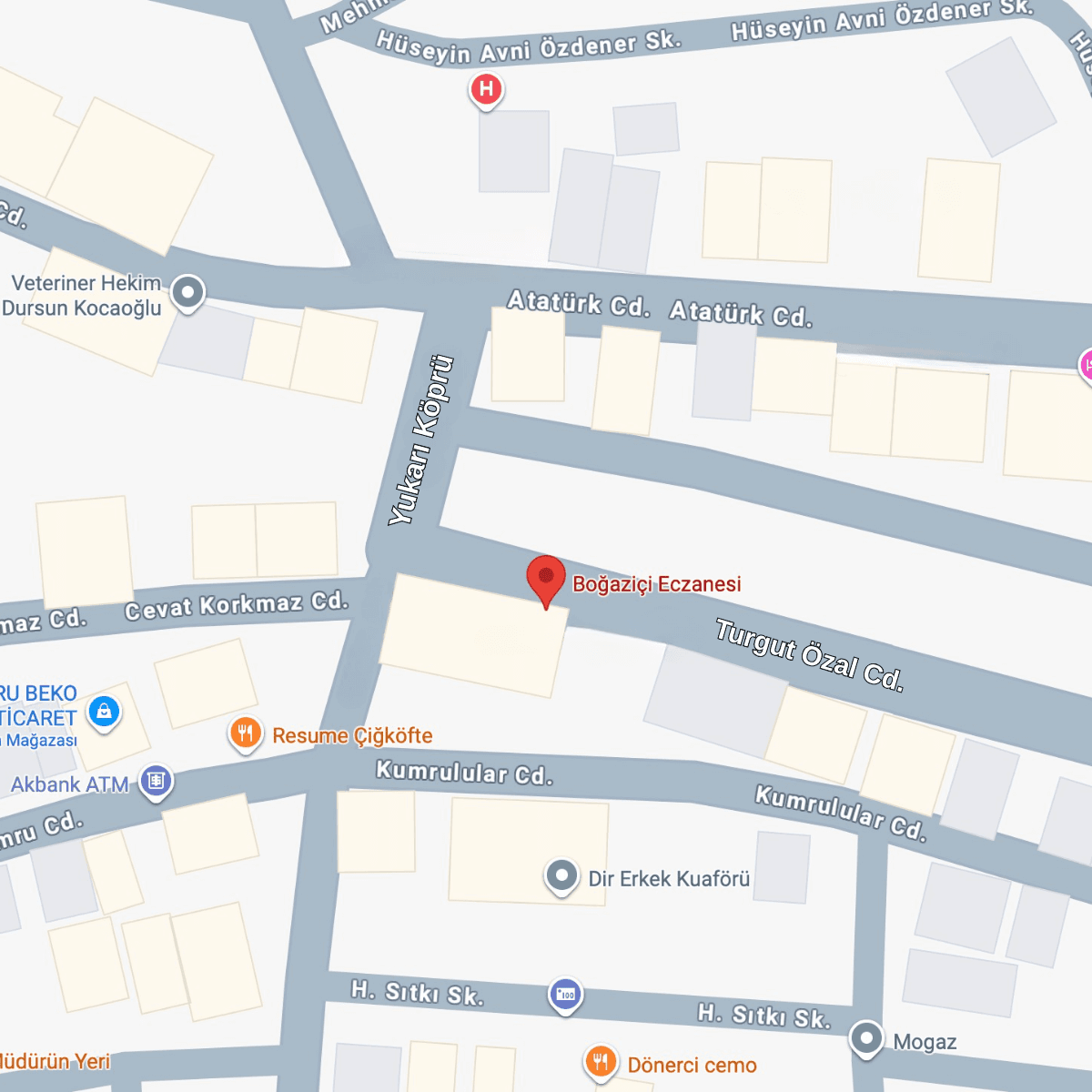 Boğaziçi Eczanesi konumu — Turgut Özal Caddesi, Kumru / Ordu